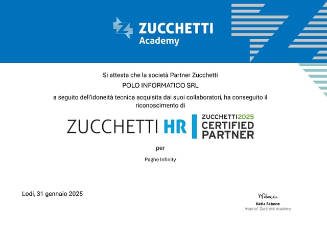 Attestato Zucchetti 2025