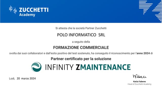 Attestato ZInfinity 2024