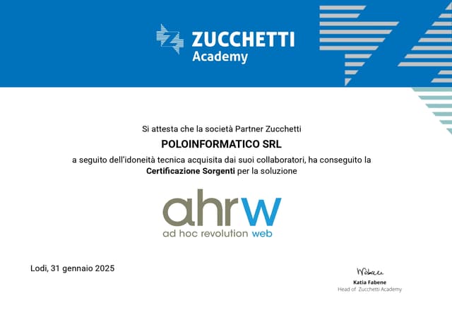 Attestato Sorgenti AHRW